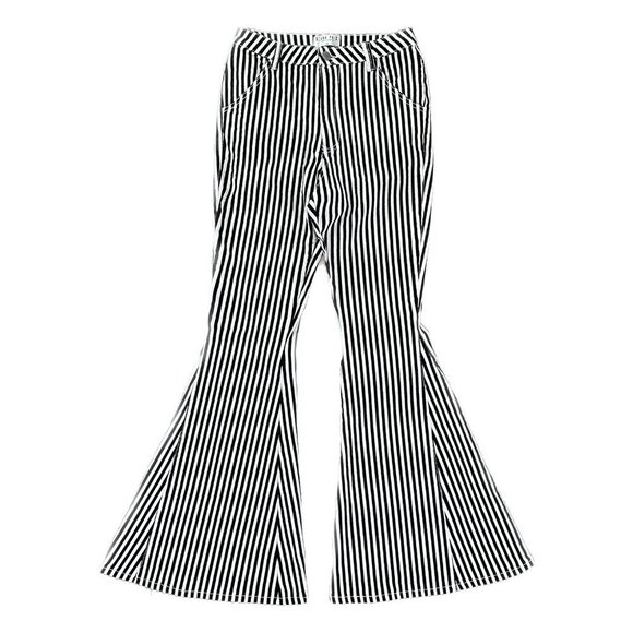 Blank Paige Denim - BLANK PAIGE Black & White Stripped High Waisted Bell Bottoms - Size Medium